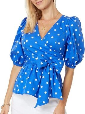 Lilly Pulitzer Raja Cotton Wrap Top